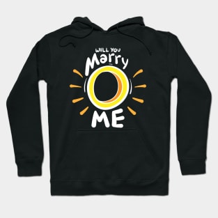 White outline "Will you marry me" wedding ring Hoodie